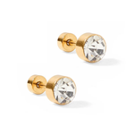 Screwback Stud Earrings-Juliet Clear 5mm-Linny Co-linny2658