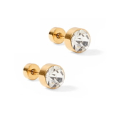 Screwback Stud Earrings-Juliet Clear 5mm-Linny Co-linny2658