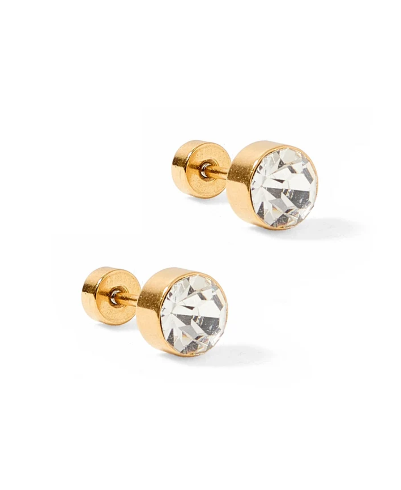 Screwback Stud Earrings-Juliet Clear 5mm-Linny Co-linny2658