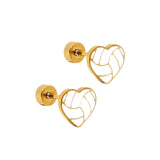 Screwback Stud Earrings-Volleyball_LinnyCo_linny4041