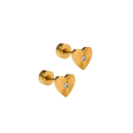 Screwback Stud Earrings - Andrea Heart-Linny Co-LINNY4209