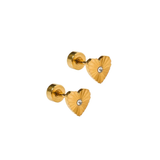 Screwback Stud Earrings - Andrea Heart-Linny Co-LINNY4209