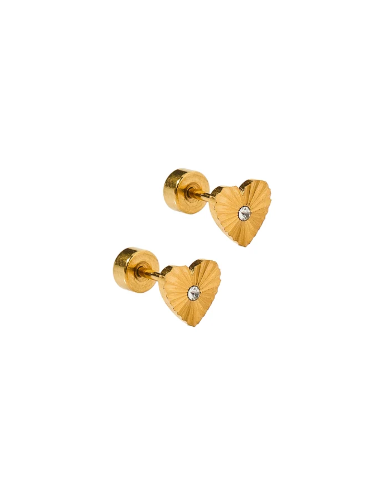 Screwback Stud Earrings - Andrea Heart-Linny Co-LINNY4209