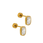 Screwback Stud Earrings - Kay Clear Gold-Linny Co-LINNY4290