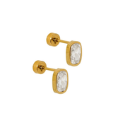 Screwback Stud Earrings - Kay Clear Gold-Linny Co-LINNY4290