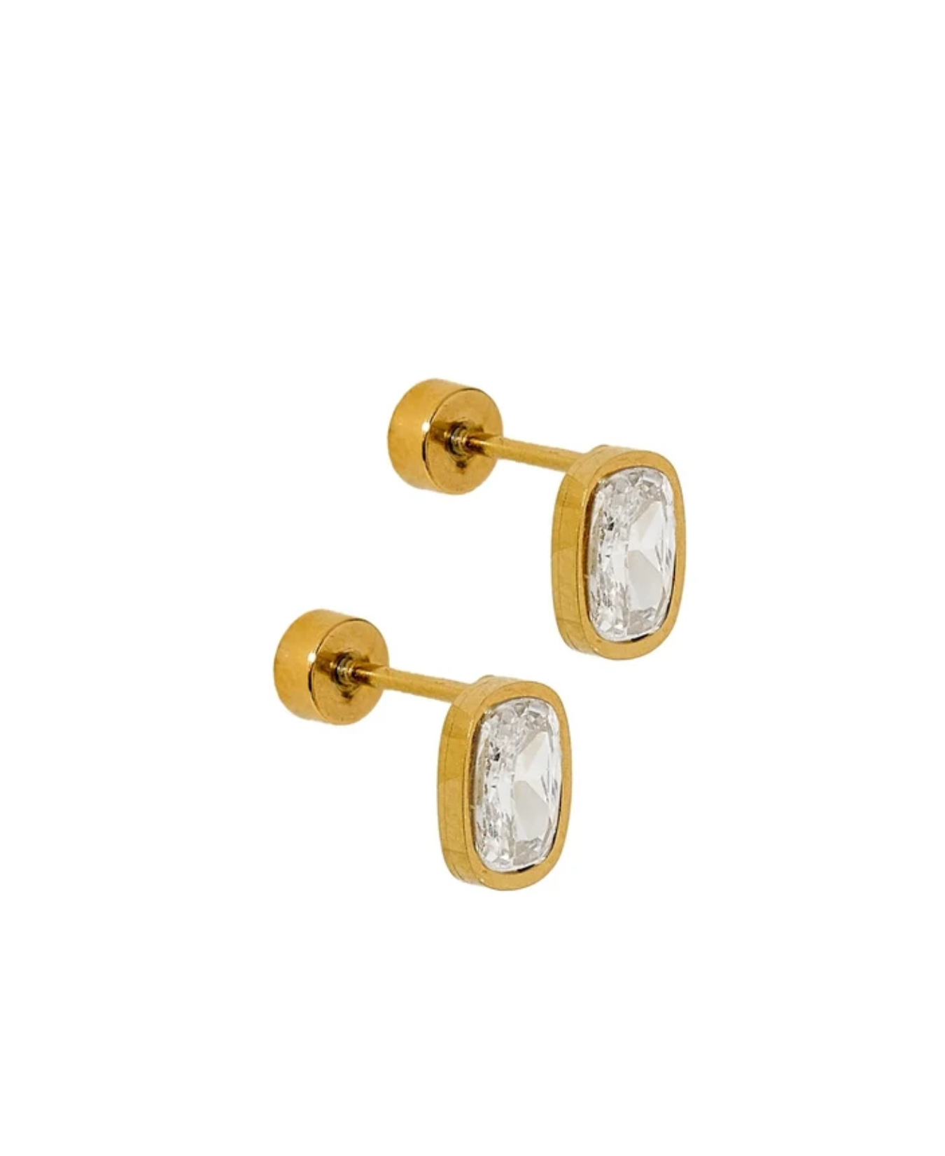 Screwback Stud Earrings - Kay Clear Gold-Linny Co-LINNY4290