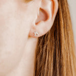 Screwback Stud Earrings - Paw Print CZ Gold_LinnyCo_LINNY4473