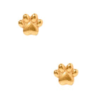 Screwback Stud Earrings - Paw Print Gold_LinnyCo_linny2649