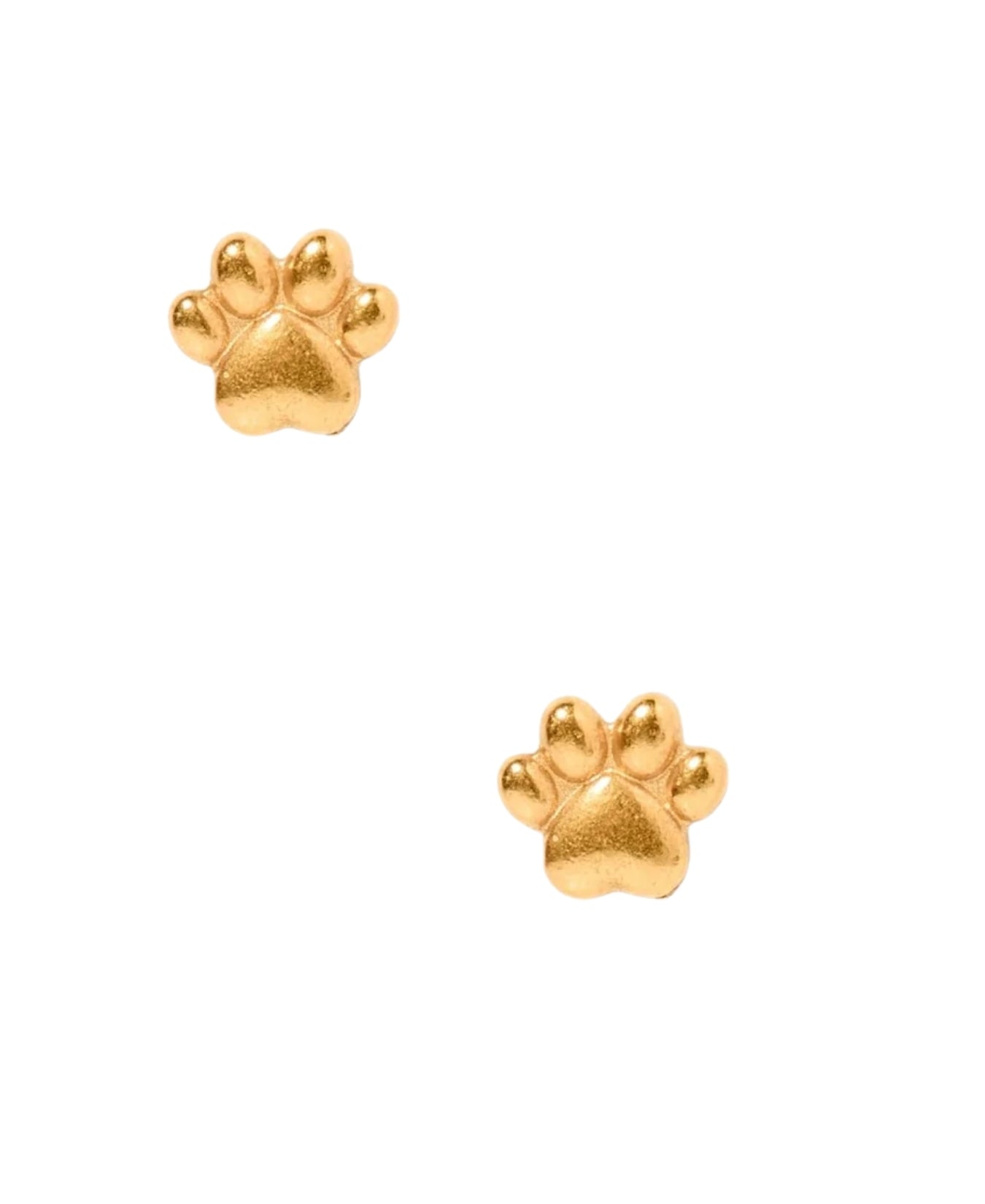 Screwback Stud Earrings - Paw Print Gold_LinnyCo_linny2649
