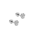 Screwback Stud Earrings - Paw Print Silver_LinnyCo_LINNY4063