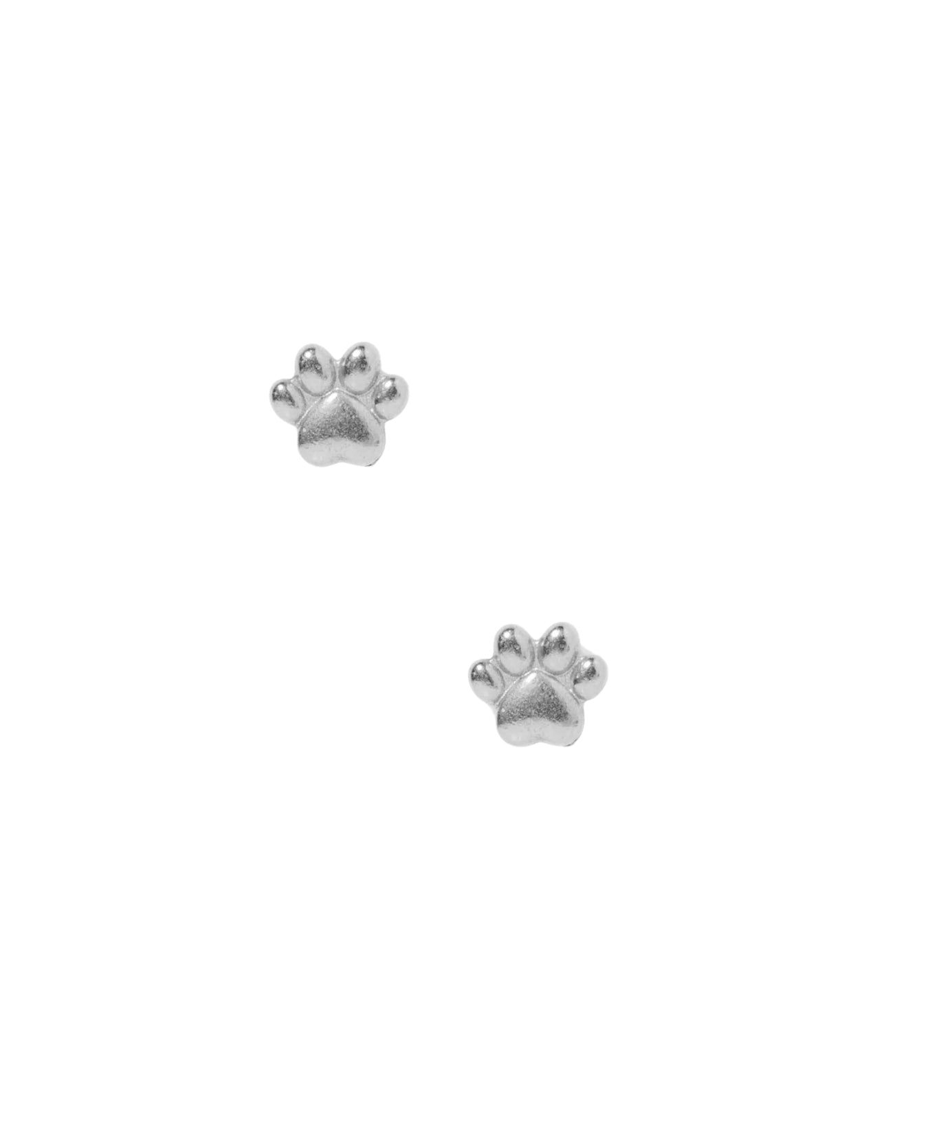 Screwback Stud Earrings - Paw Print Silver_LinnyCo_LINNY4063