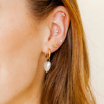 Screwback Stud Earrings - Payton Pearl White 3mm - EDC_LinnyCo_LINNY4052