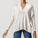 Oversized Shawl Collar Sweater Oatmeal