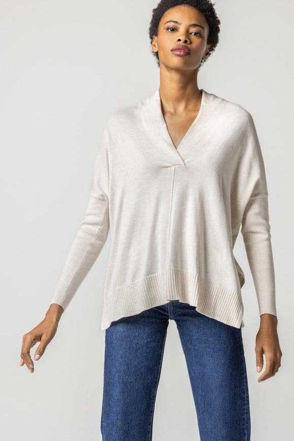 Oversized Shawl Collar Sweater Oatmeal