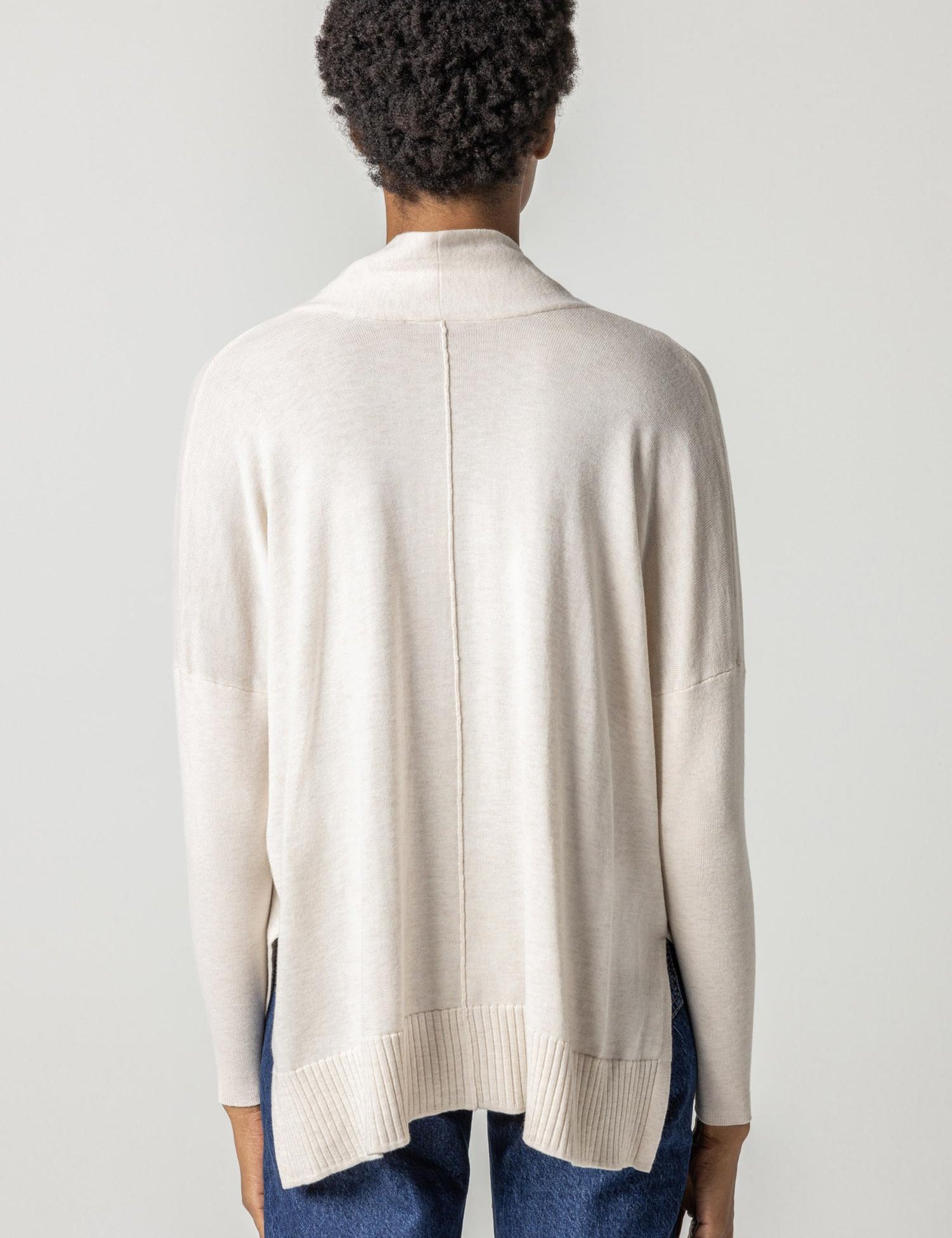 Oversized Shawl Collar Sweater Oatmeal