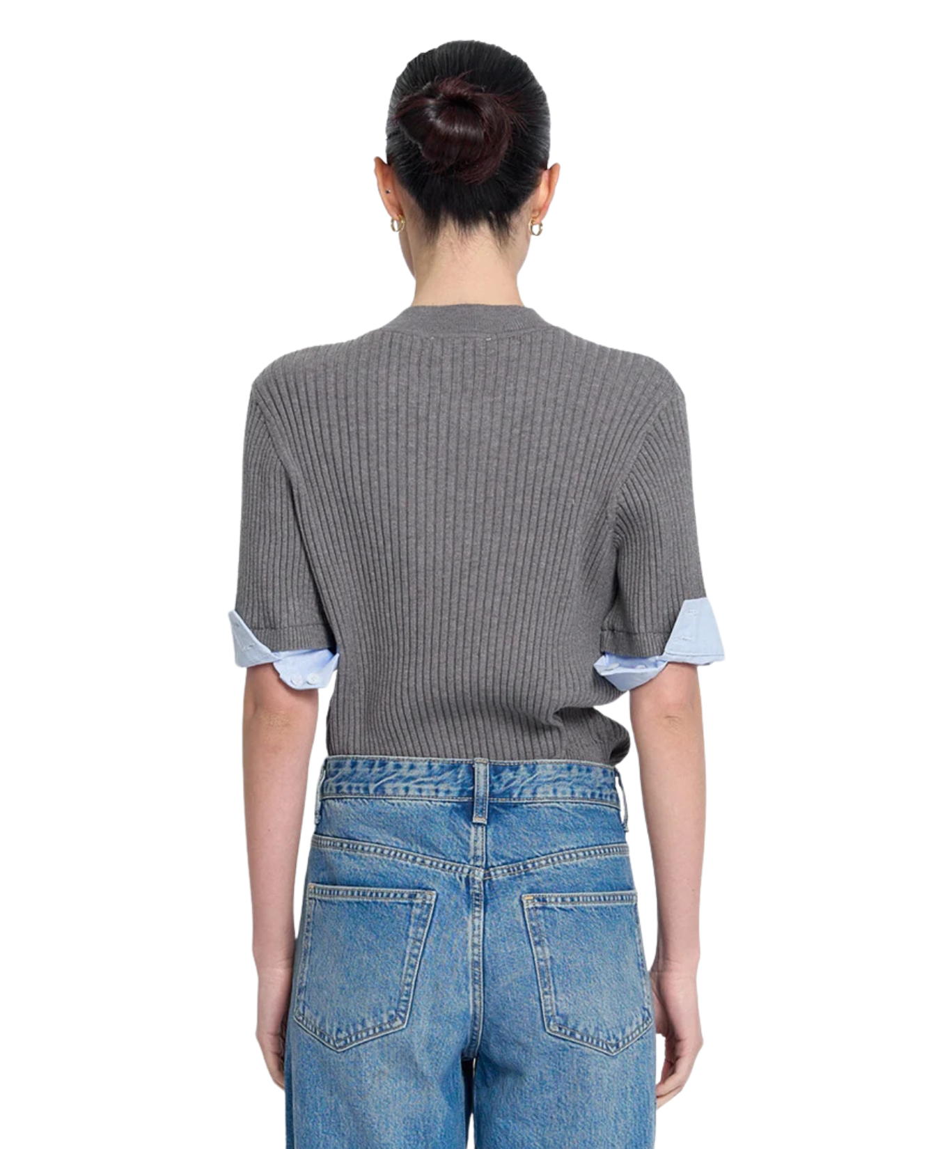 Sienna Shirt Cuff Sweater_Central Park West_CF26-10684S-GRY