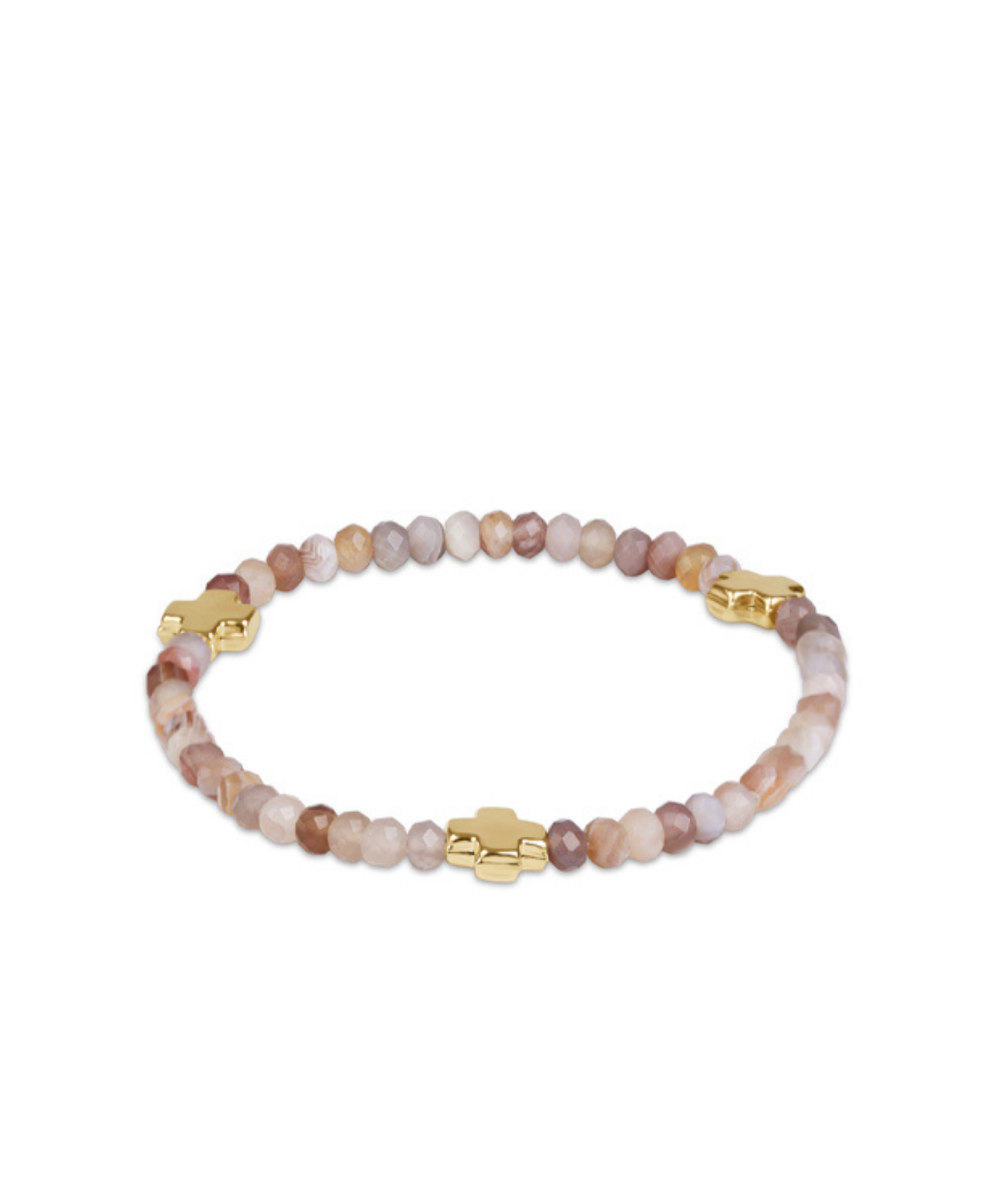Signature Cross Gold 4Mm Gemstone Bracelet-E Newton-BGEMSCG4BWA