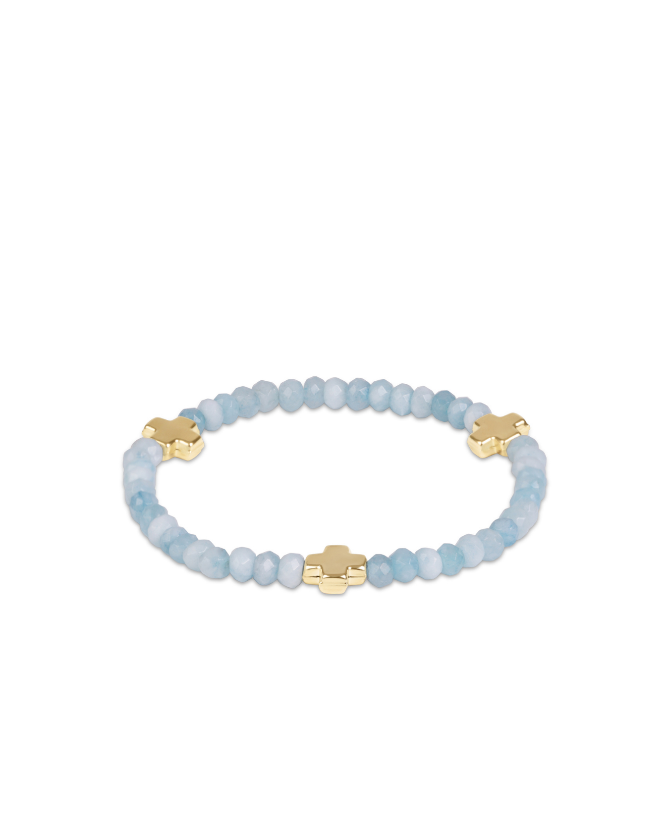 Signature Cross Gold 4Mm Gemstone Bracelet-E Newton-BGEMSCG4AQ