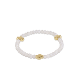 Signature Cross Gold 4mm Gemstone Bracelet - Mother Of Pearl-E Newton-BGEMSCG4MOP