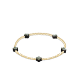 Signature Cross Small 2Mm Gold Bracelet - Mother Of Pearl-E Newton-BSCSM2GMOPBT