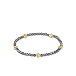 Signature Cross Small 3mm Pearl Bracelet-E Newton-BSCSM3PEDKGG