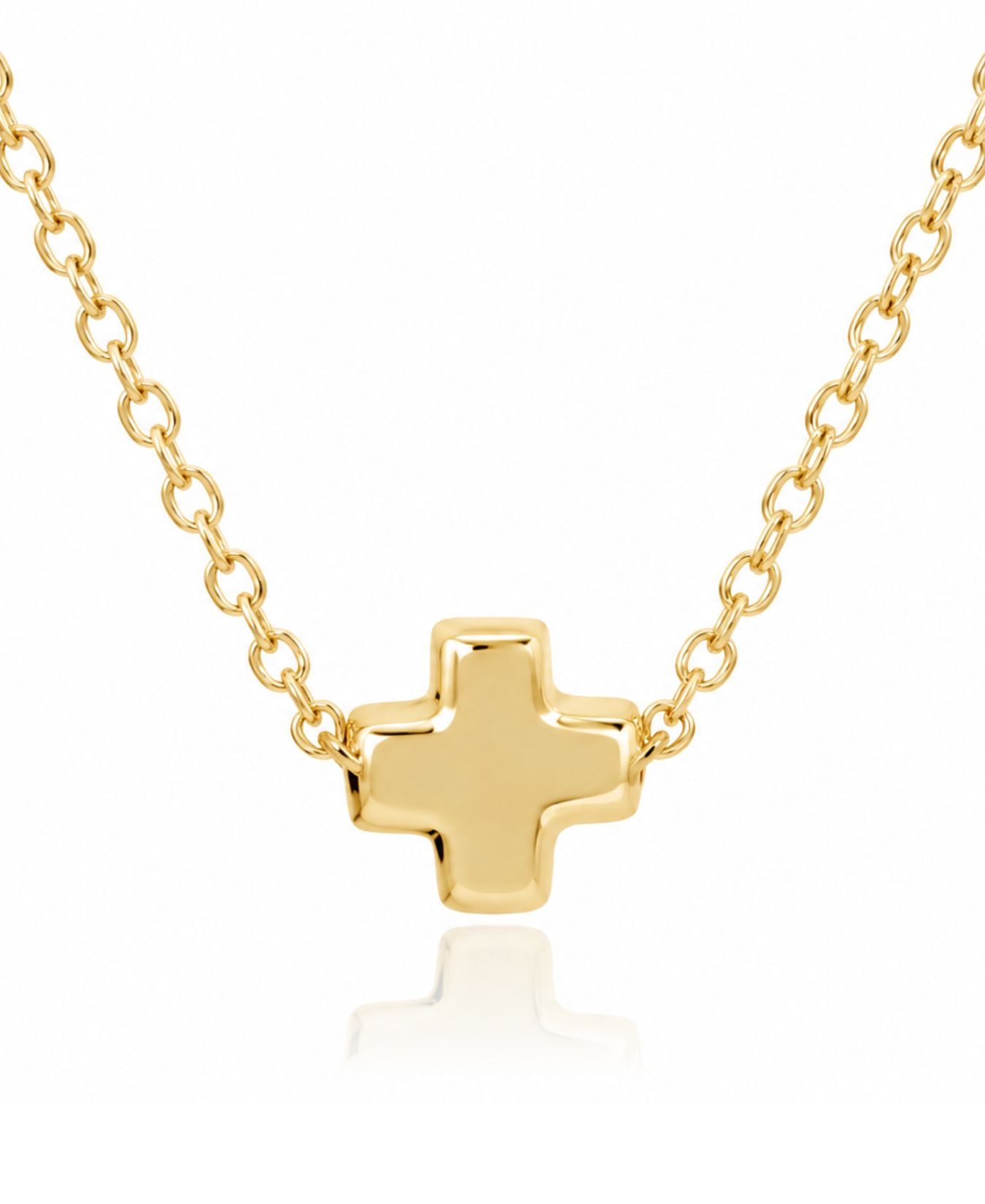 Signature Cross Small Gold Necklace 16"_ENewton_N16GSCSMGLD