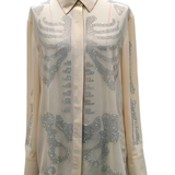 Silk Rhinestone Skeleton Button Down Top_Queen of Sparkles_HOLID26N113-BEE