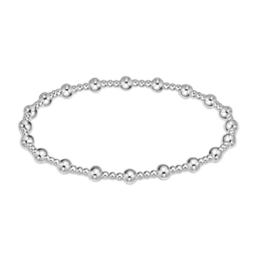 Classic Sincerity Pattern 4MM  Bead Bracelet Sterling