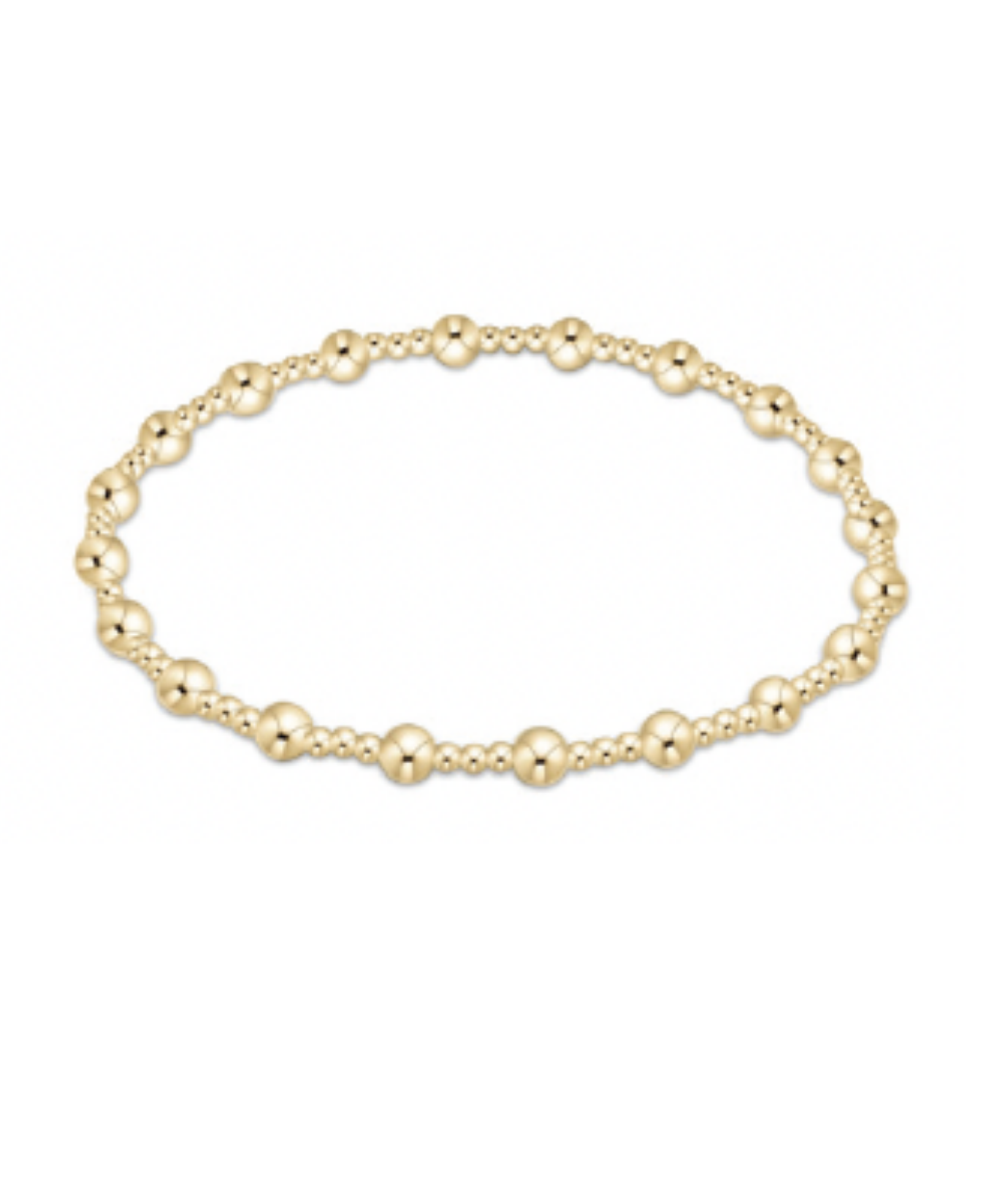 Sincerity Pattern 4mm Bead Bracelet- Gold-E Newton-BSING4