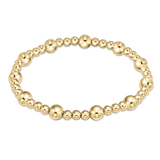 Sincerity Pattern 6mm Bead Bracelet- Gold-E Newton-BSING6
