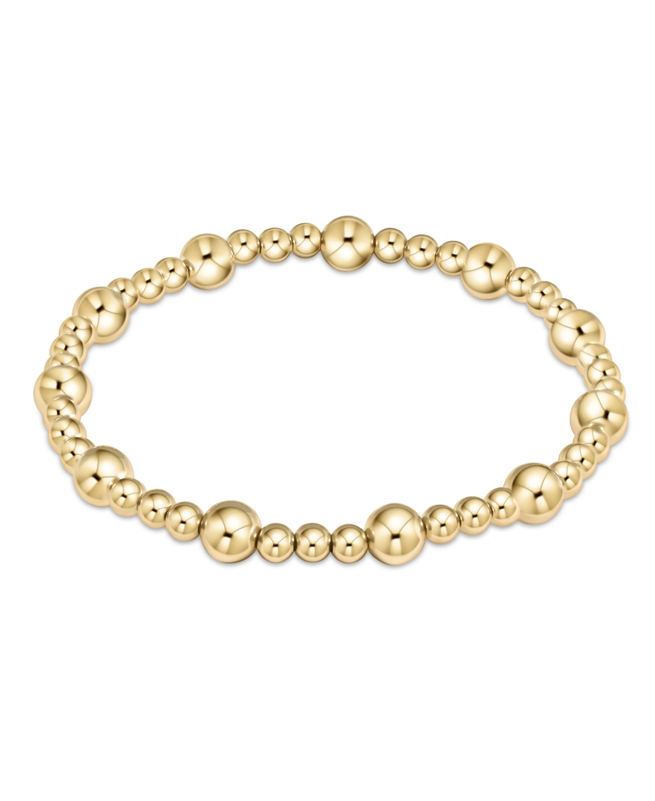 Sincerity Pattern 6mm Bead Bracelet- Gold-E Newton-BSING6