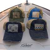 Distressed Designer Scarf Baseball Hat