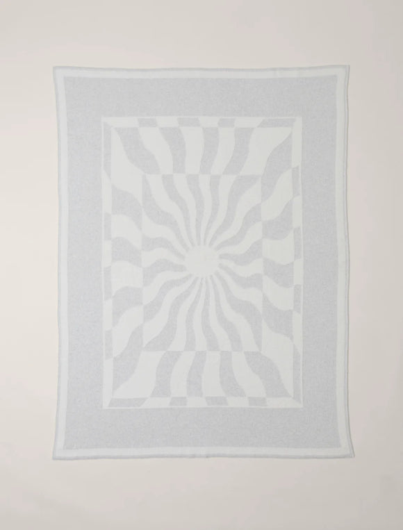 CC Cotton Sun Waves Throw Gray Cream