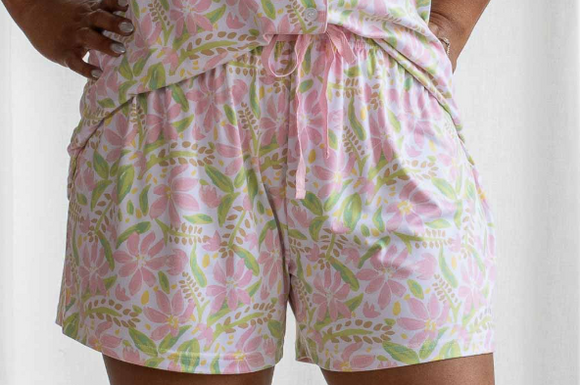 Sweet Pea Sleep Shorts White/Light Pink