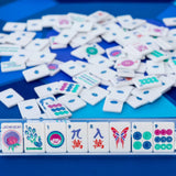 White with Jewel Tones Travel Mahjong Set