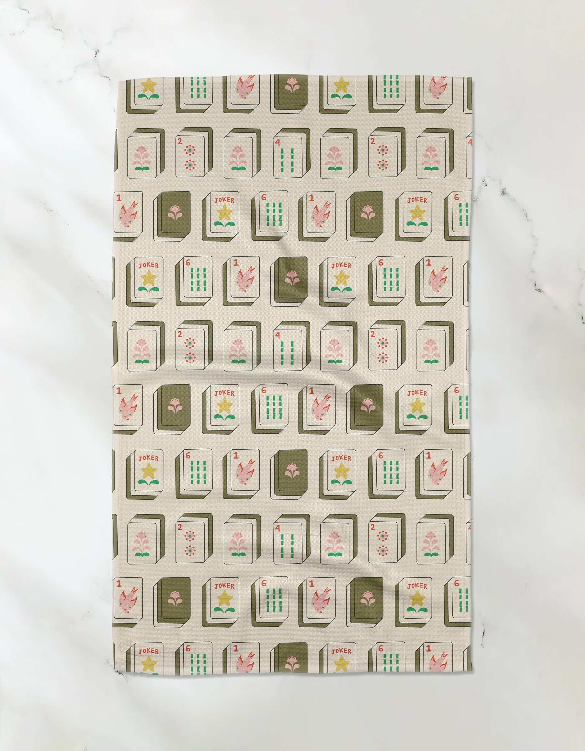Flower Tiles Tea Towel