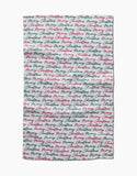 Merry Christmas Greeting Tea Towel