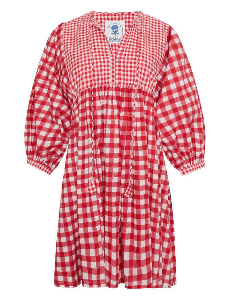 Taj Mini Dress Red Gingham