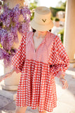 Taj Mini Dress Red Gingham