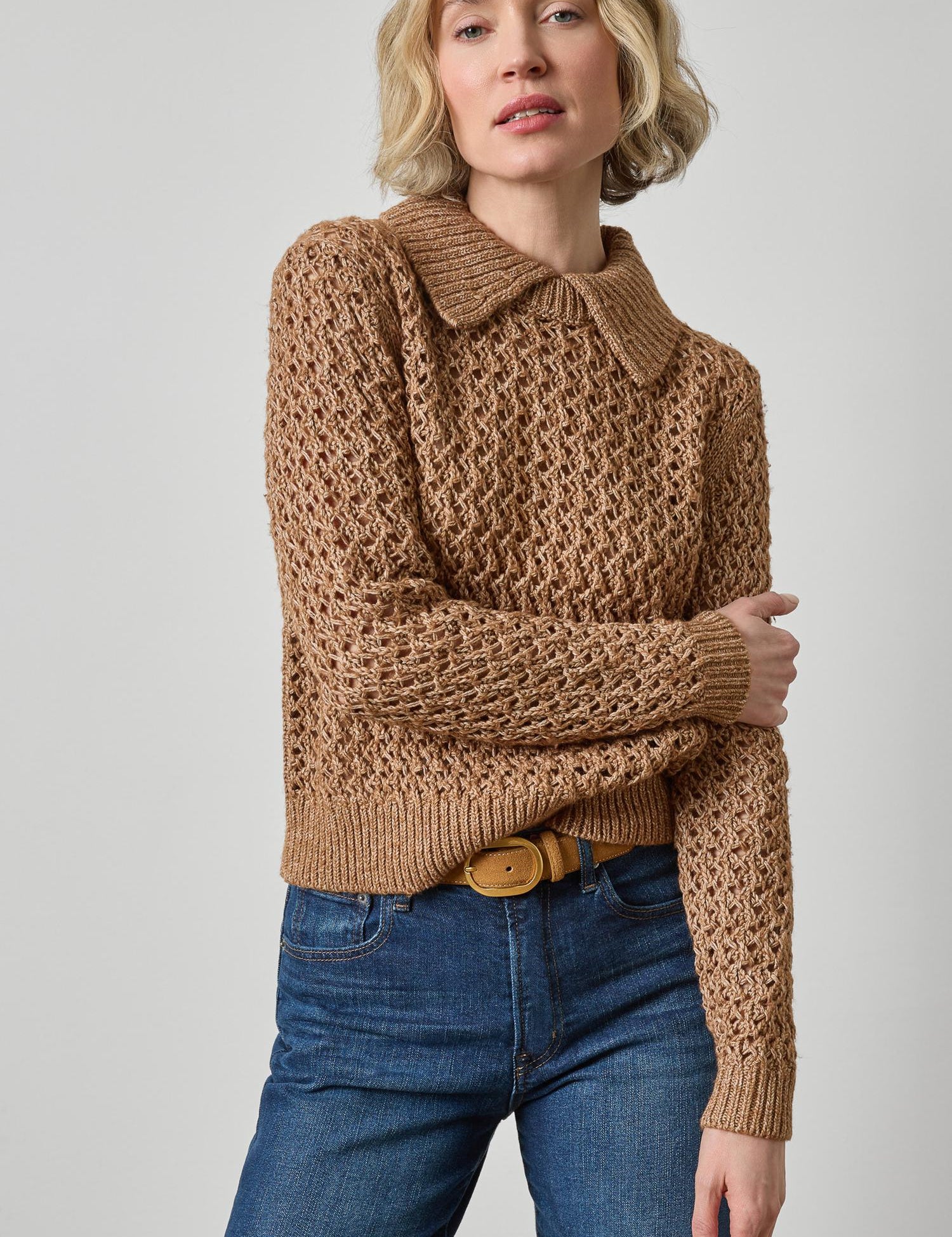 Textured Polo Sweater_Lilla P_PA3589-HNT