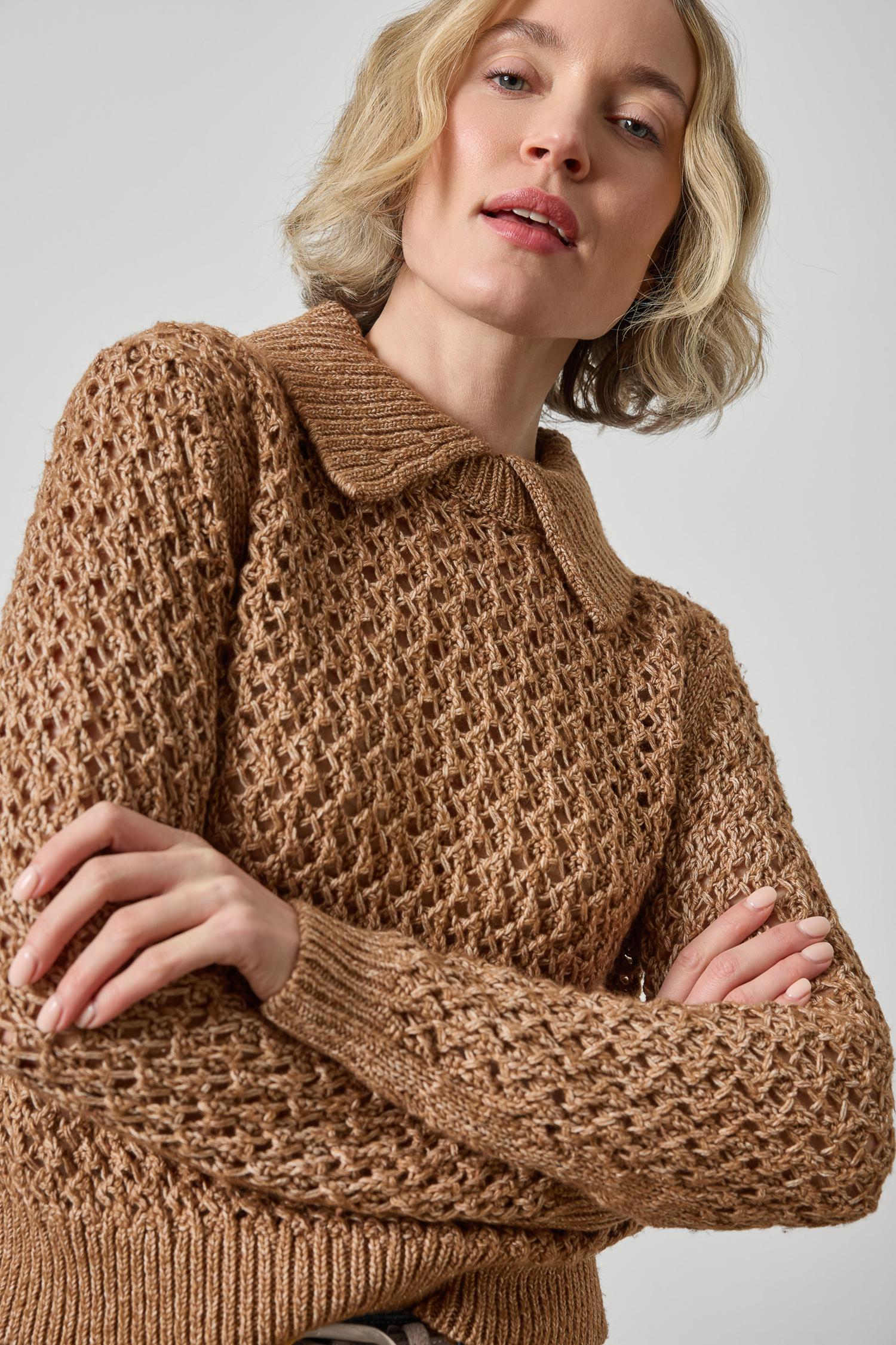 Textured Polo Sweater_Lilla P_PA3589-HNT
