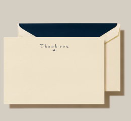 Cards with Navy Thank You Ecrukid white finish