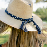 Natural Palm | Navy & Gold Braid