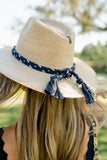 Natural Palm | Navy & Gold Braid