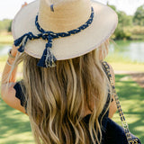 Natural Palm | Navy & Gold Braid