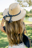 Natural Palm | Navy & Gold Braid