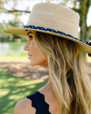 Natural Palm | Navy & Gold Braid