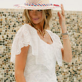 Flag Hat with Patriotic Braid