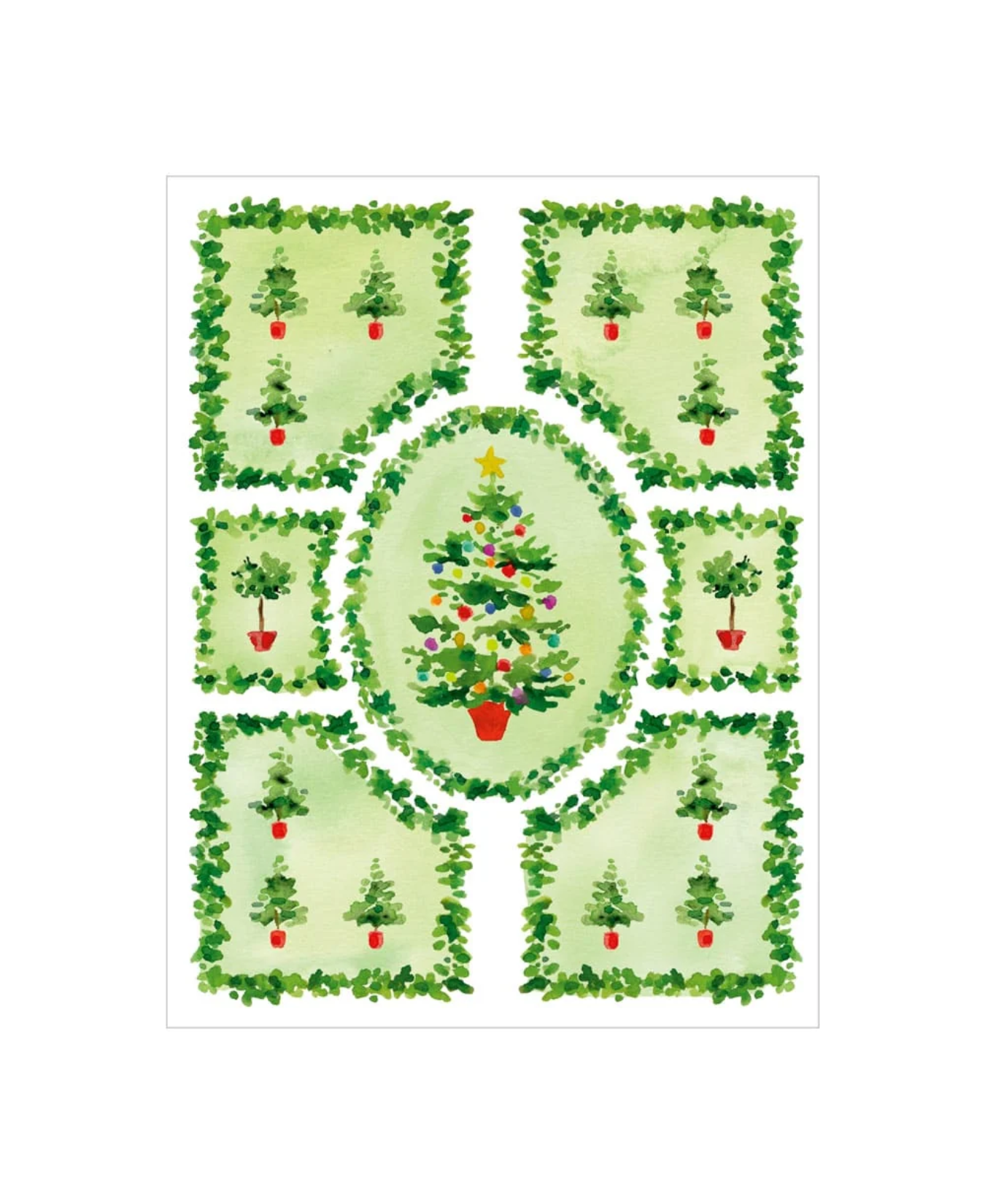 Topiary Garden Classic Boxed Christmas Cards-Caspari, Inc-106219