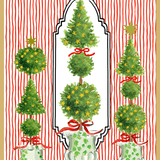 Topiaries w/Red Ribbons Boxed Christmas Cards